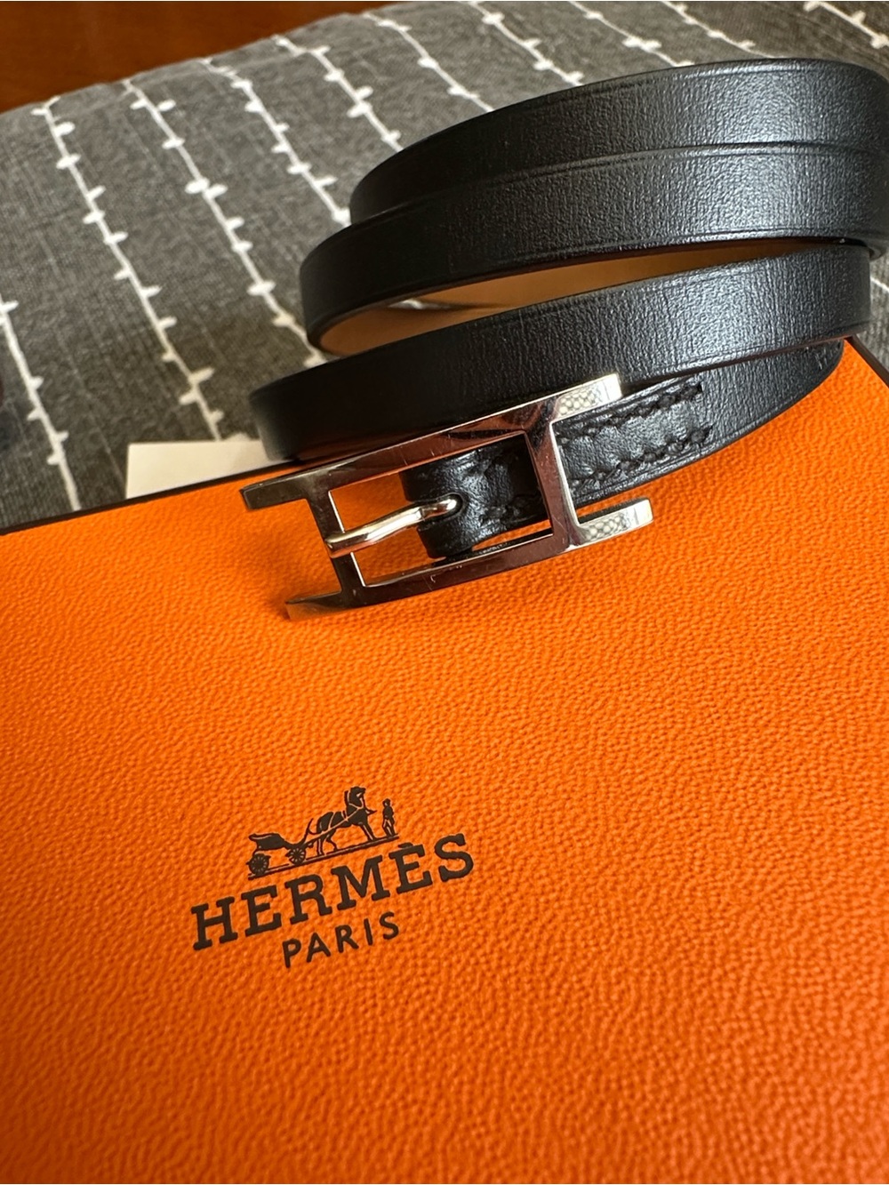 Sz XS/S⭐️Authentic Hermes Behapi Quad Tour Leather Bracelet